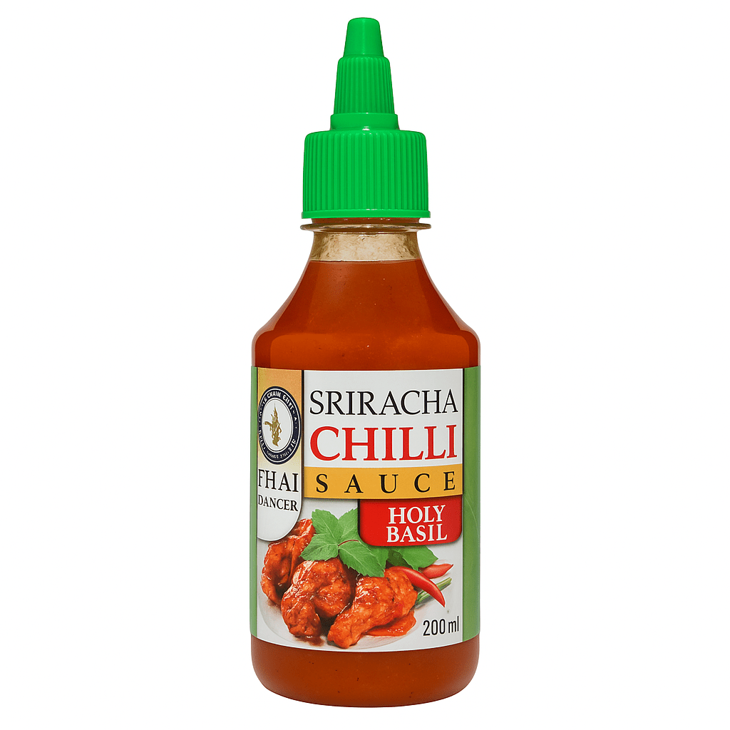Thai Dancer Sriracha Chilli Sauce HOLY BASIL LEAVES 200ml___